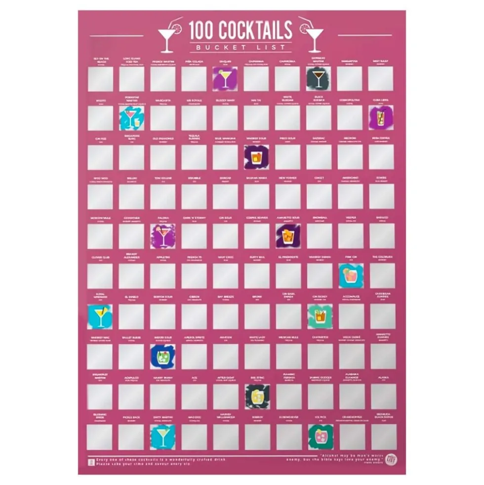 100 Cocktails Bucket List Skrabetavle