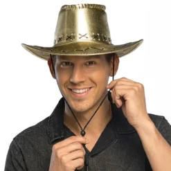 Cowboyhat Guld med Sømme