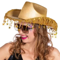 Cowboyhat Guld med Stjerner