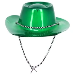 Cowboyhat i plast grøn Metallic