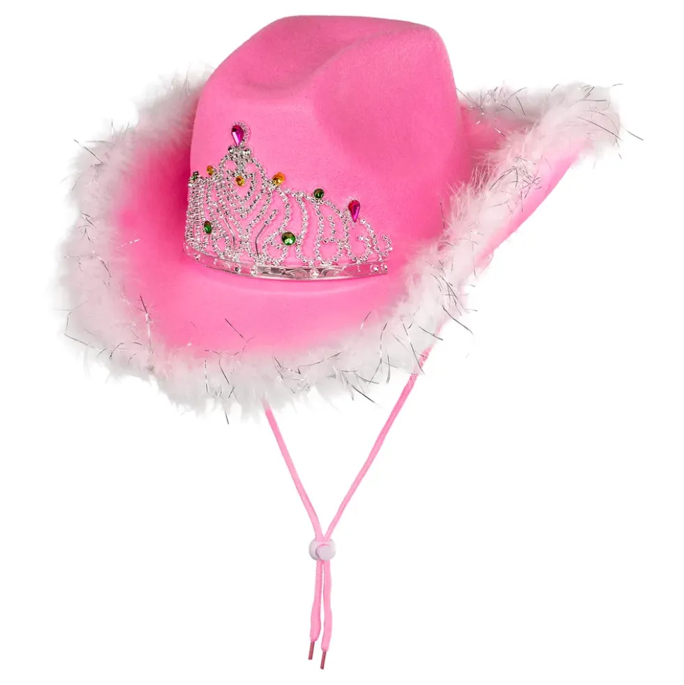 Cowboyhat Lyserød med Plys