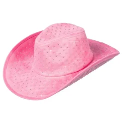 Cowboyhat lyserød med sten