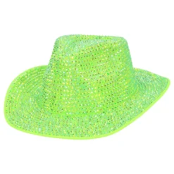 Cowboyhat med Strass UV Neongrøn