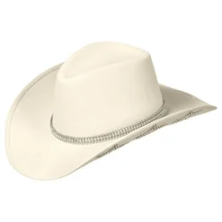 Cowboyhat Naturhvid med Glimmerstjerner
