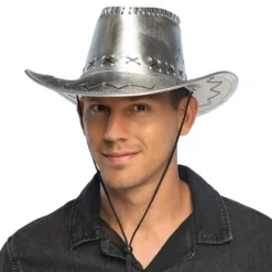 Cowboyhat Silver med Sømme