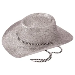 Cowboyhat Sølv Glitter