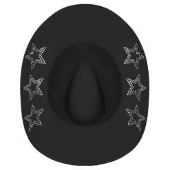Cowboyhat Sort med Glimmerstjerner