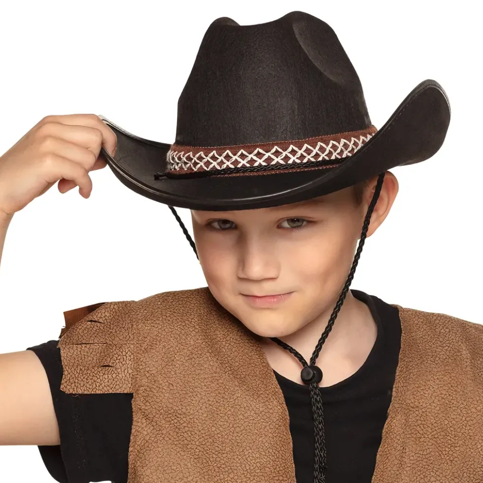 Cowboyhat Sort til Børn