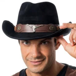Cowboyhat Suede Sort