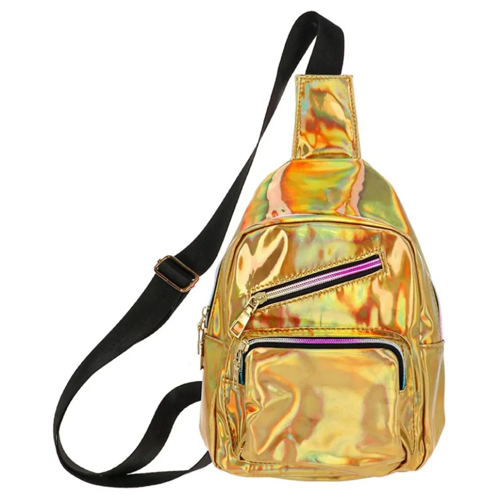 Crossbody Taske Holografisk Guld