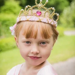 Diadem Prinsesse Fløjlslyserød Deluxe