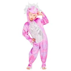 Disco Dinosaur Lyserød Jumpsuit Børnekostume
