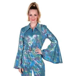 Disco Jumpsuit Turkis Farveskiftende Kostume