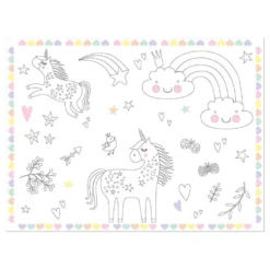 Dækkeservietter Mal Selv Unicorns & Rainbows