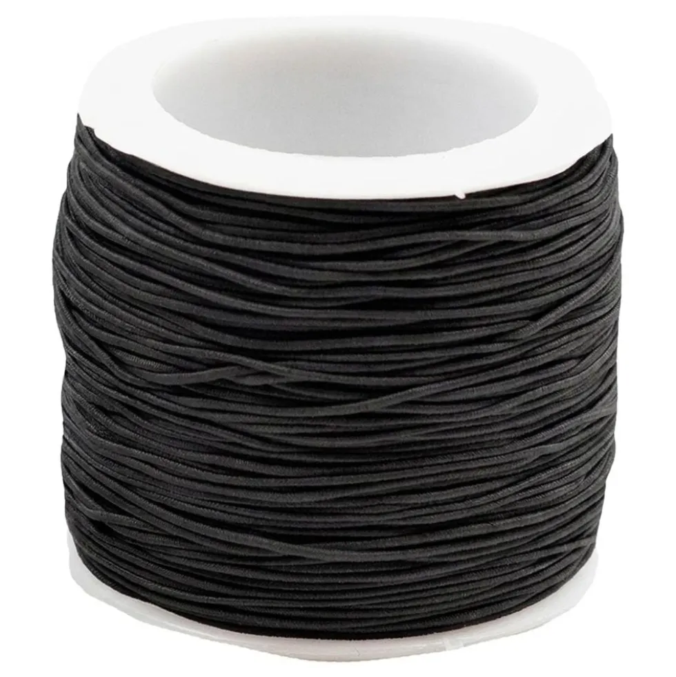 Elastisk Snor på Rulle Sort