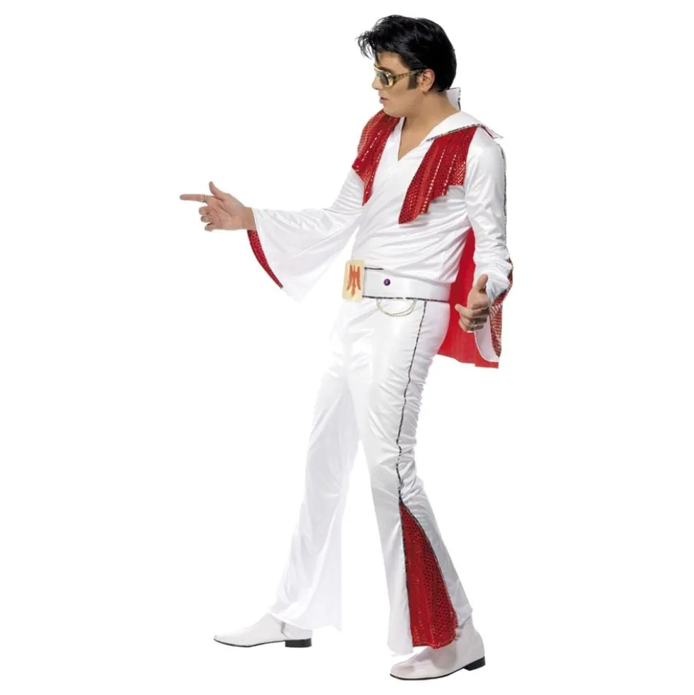 Elvis Hvid/Rød Kostume