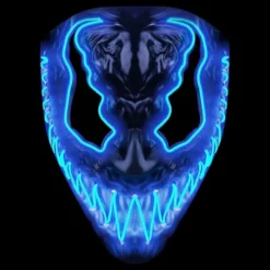 El Wire Djævel Blå LED Maske