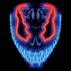 El Wire Djævel Rød/Blå LED Maske
