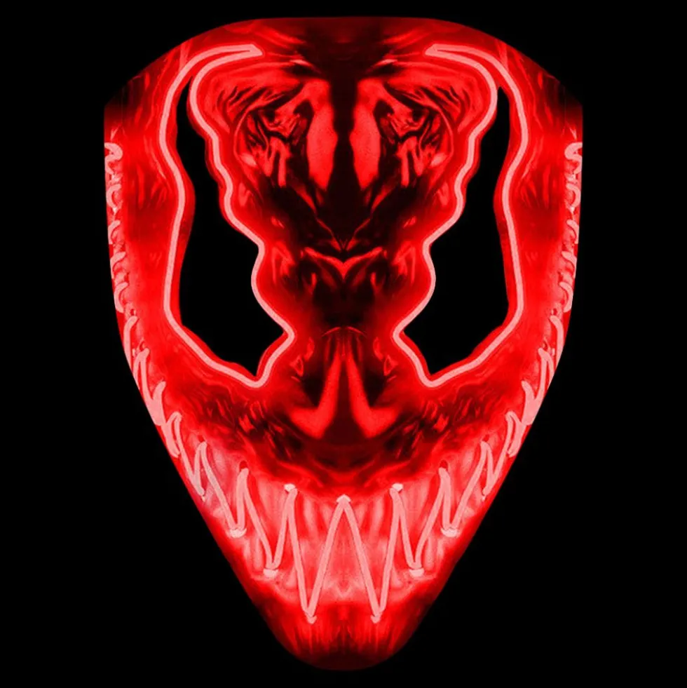 El Wire Djævel Rød LED Maske