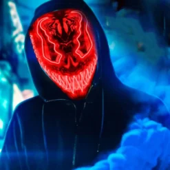 El Wire Djævel Rød LED Maske