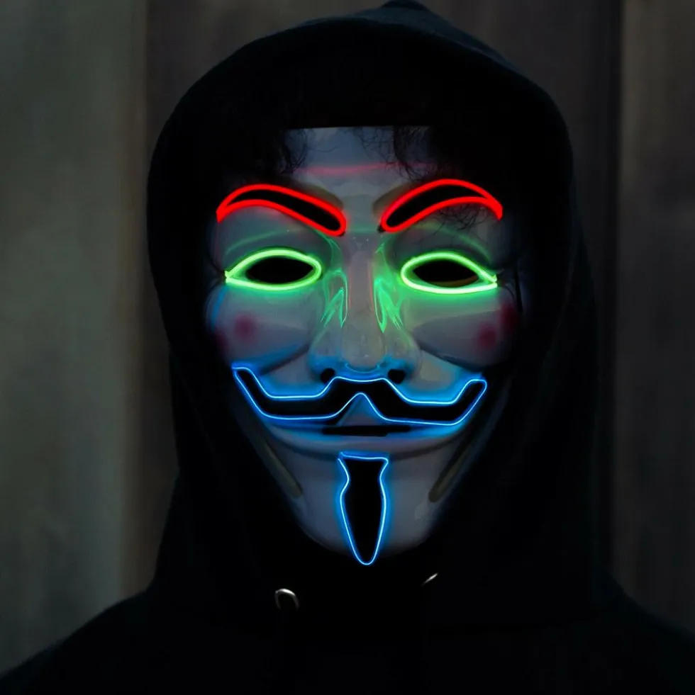 EL Wire V For Vendetta LED Maske