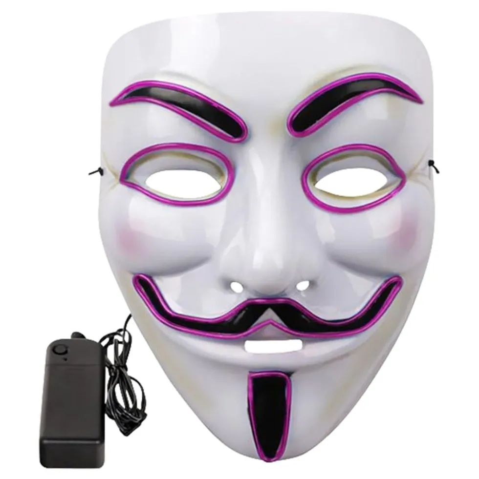 EL Wire V For Vendetta LED Maske