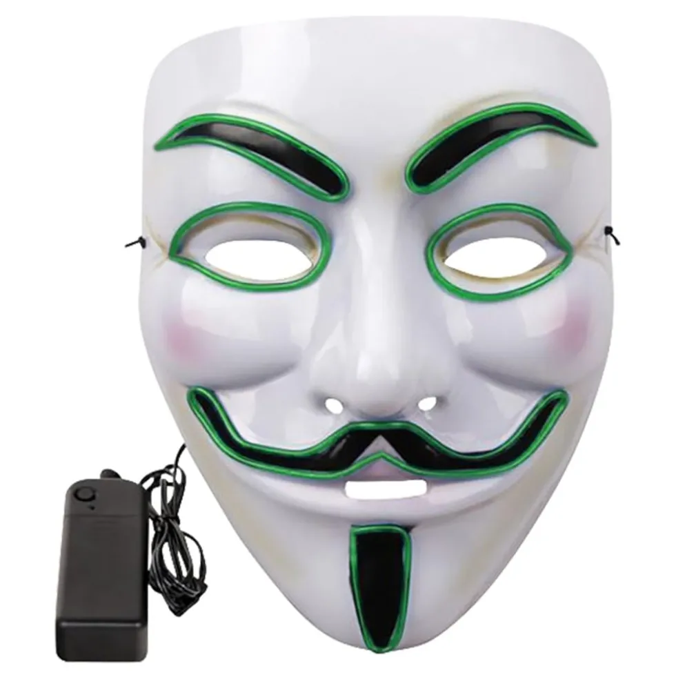 EL Wire V For Vendetta LED Maske