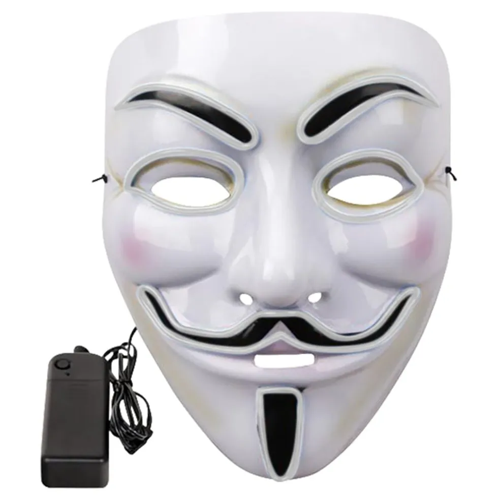 EL Wire V For Vendetta LED Maske