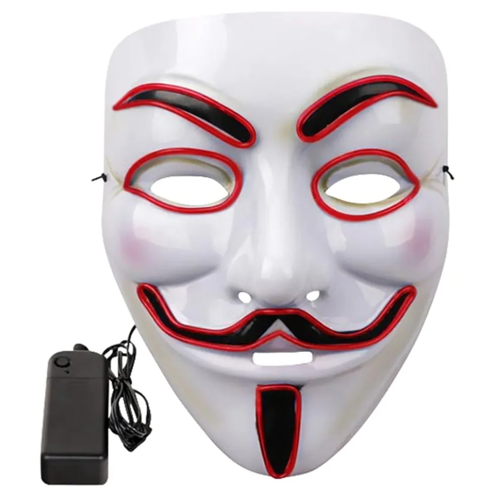 EL Wire V For Vendetta LED Maske