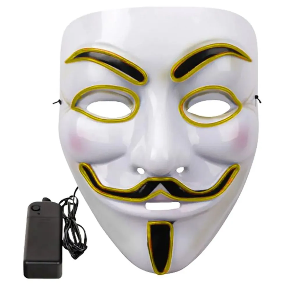 EL Wire V For Vendetta LED Maske