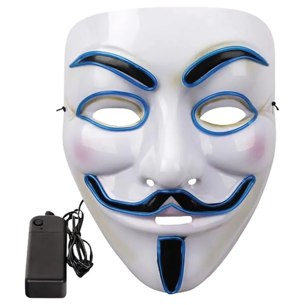 EL Wire V For Vendetta LED Maske