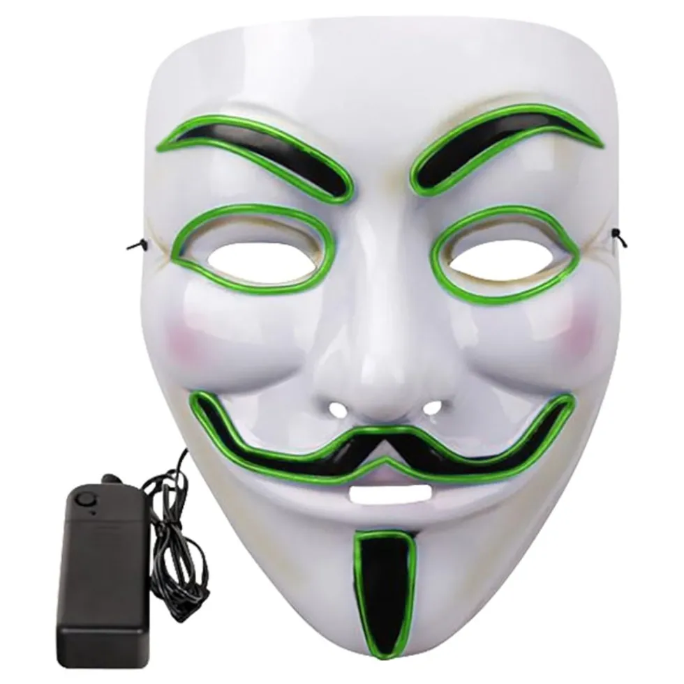 EL Wire V For Vendetta LED Maske