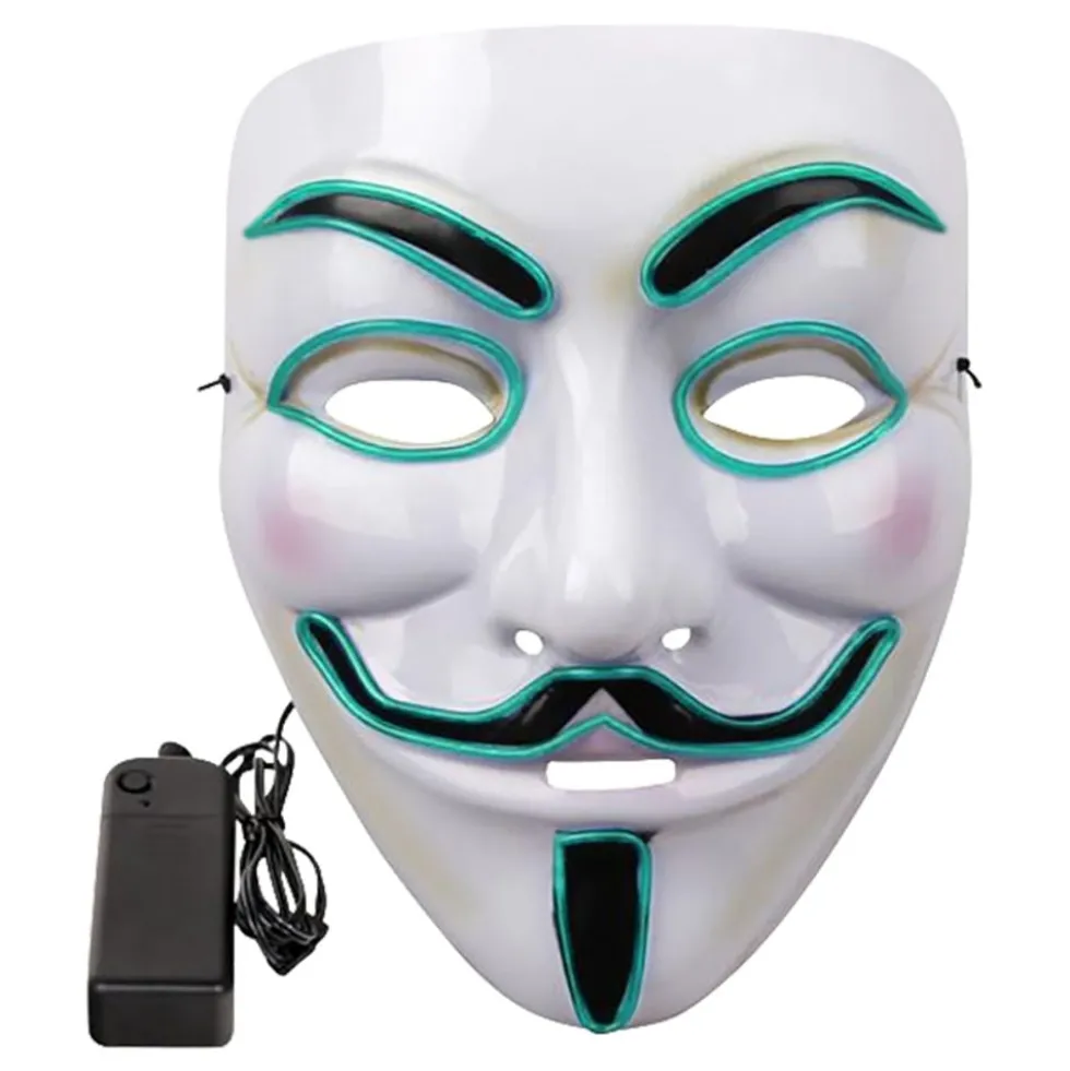 EL Wire V For Vendetta LED Maske