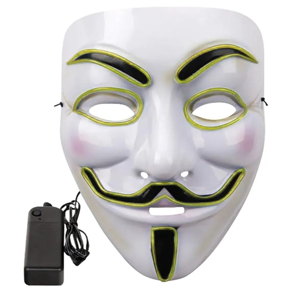 EL Wire V For Vendetta LED Maske