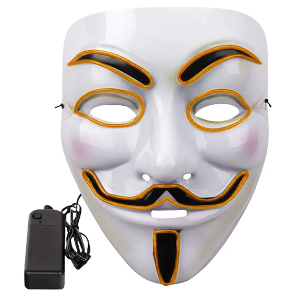 EL Wire V For Vendetta LED Maske