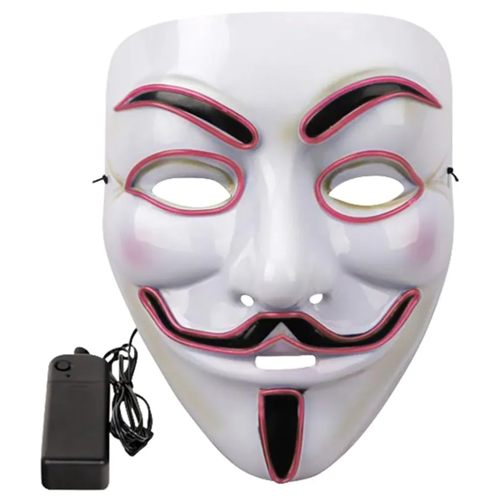 EL Wire V For Vendetta LED Maske