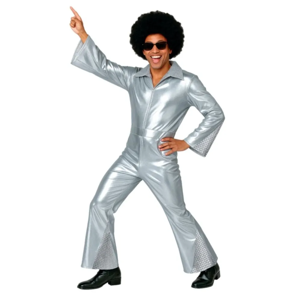 70’er Disco Herre Sølv Kostume