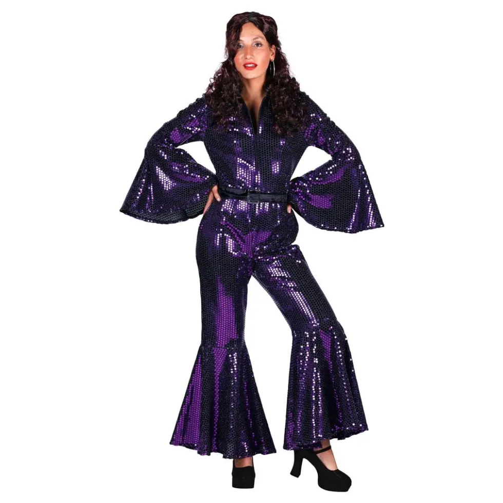 70'er Disco Jumpsuit Lilla Kostume Deluxe