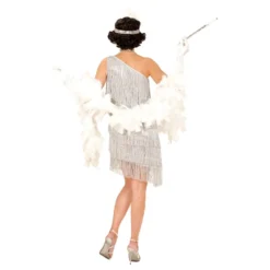 20'er Flapper Kjole Sølv Kostume