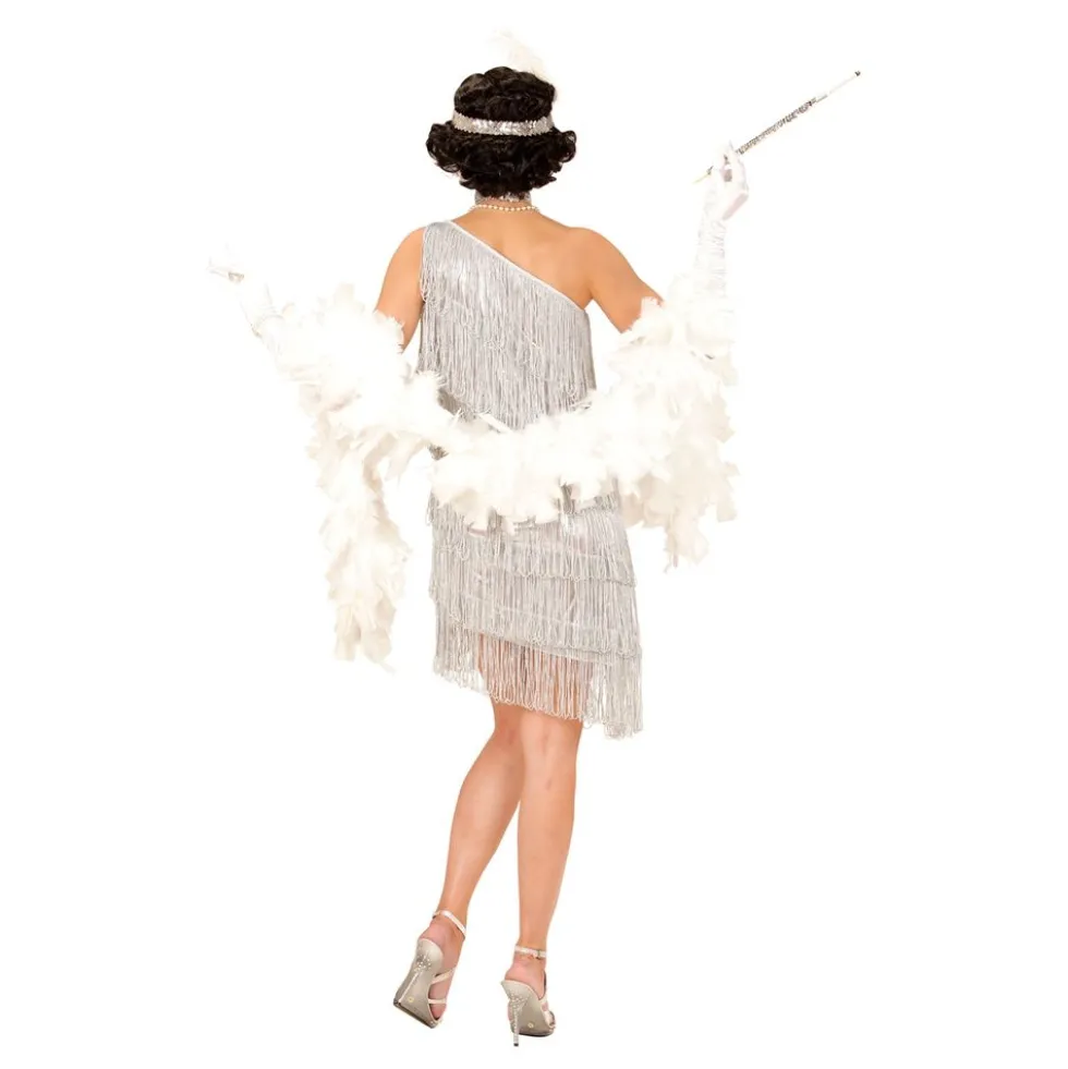 20'er Flapper Kjole Sølv Kostume