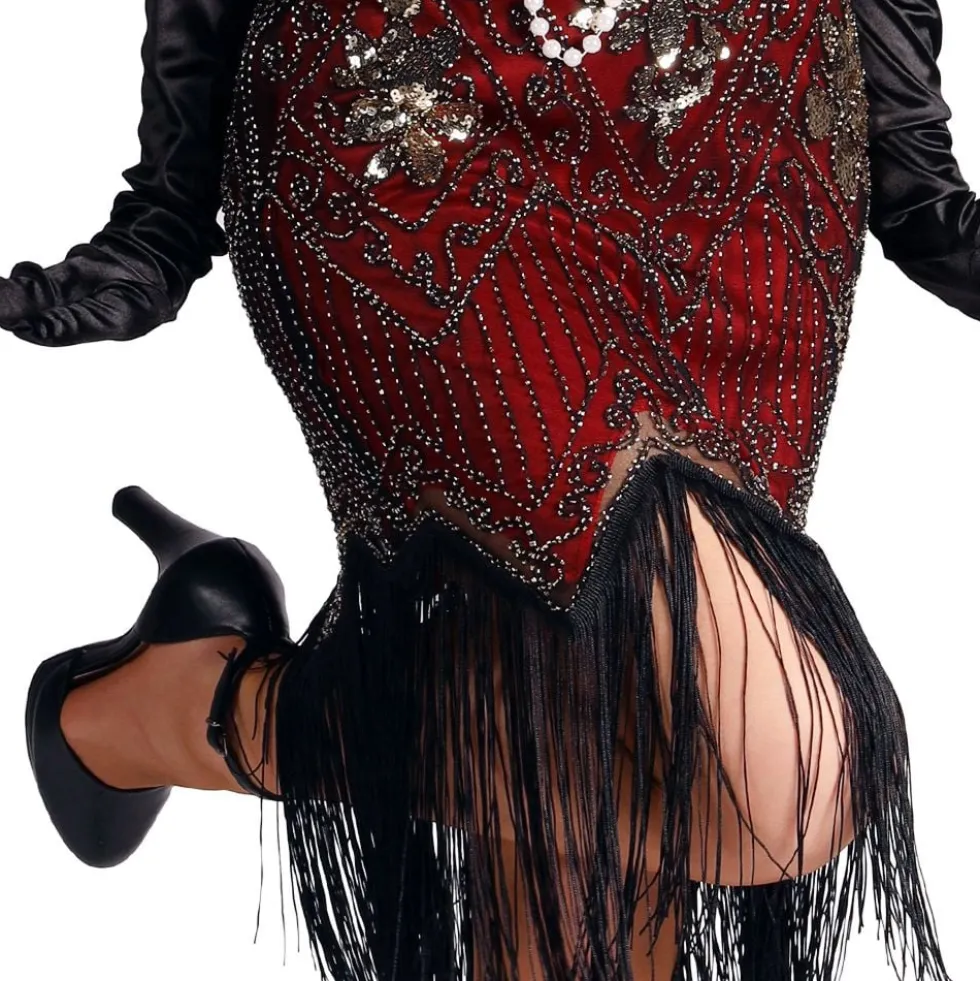 20'er Gatsby Rød Kjole Kostume Deluxe