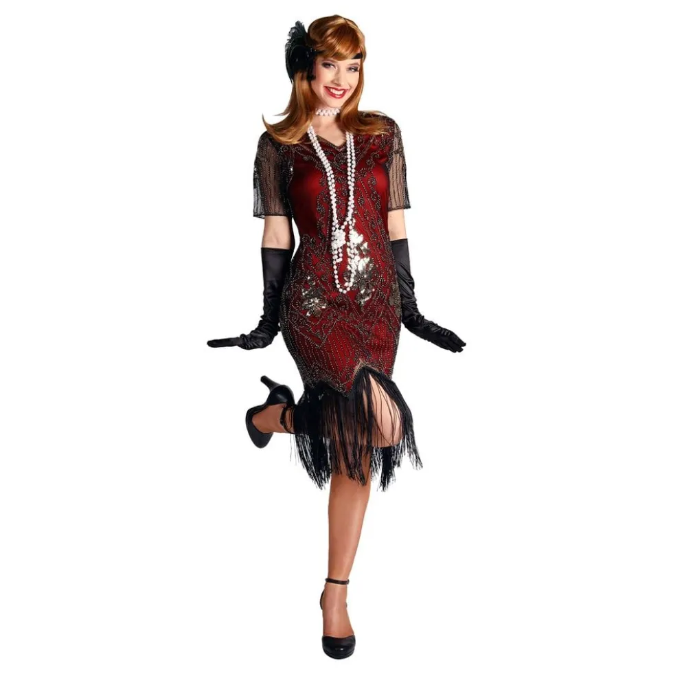 20'er Gatsby Rød Kjole Kostume Deluxe