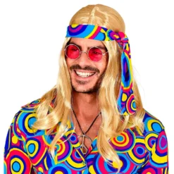 70'er Lang Blond Paryk med Pandebånd