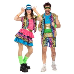 80'er Neon Leopard Herre Kostume
