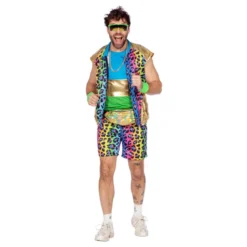 80'er Neon Leopard Herre Kostume