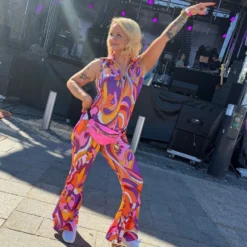 70'er pige Jumpsuit Kostume