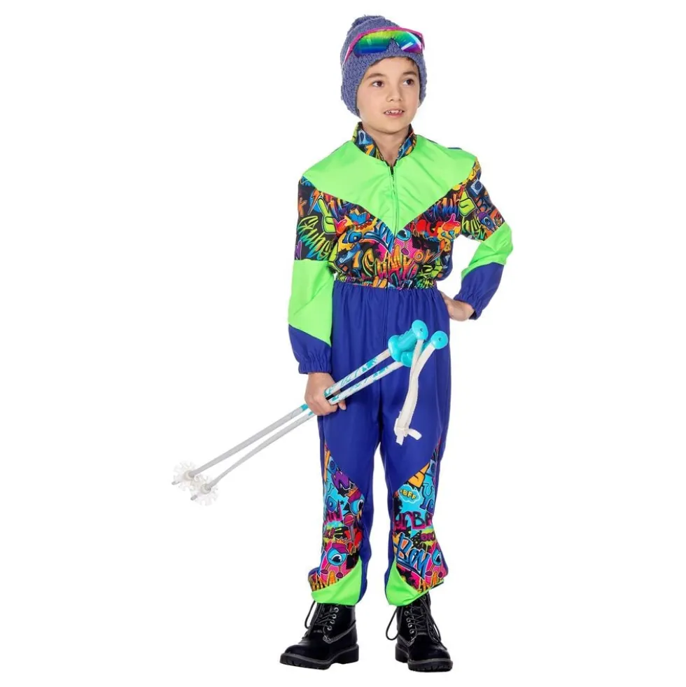 80'er Skidragts Blå/Grøn Børnekostume