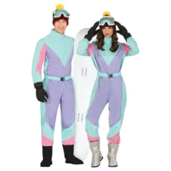 80'er Skidragts Lilla/Blå Herre Kostume