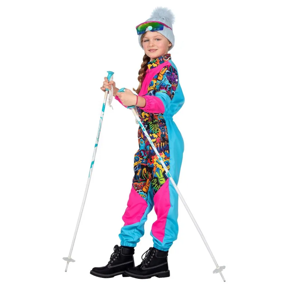 80'er Skidragts Lyserød/Blå Børnekostume