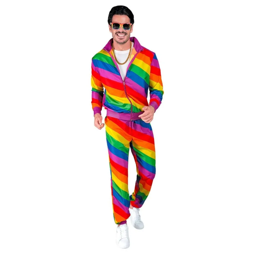 80'er Tracksuit Regnbuefarvet Kostume